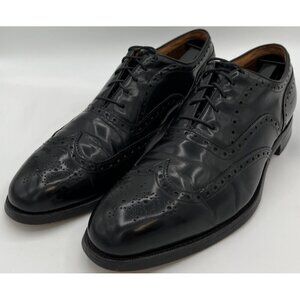 Vtg Johnston & Murphy Aristocraft Black Shell Cordovan Wingtip Size 10C Oxfords